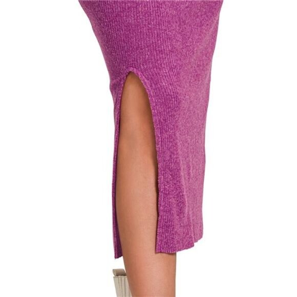 Zenana Ribbed Asymmetric Hem and Sleeve Top & Skirt Set - Picture 8 of 8